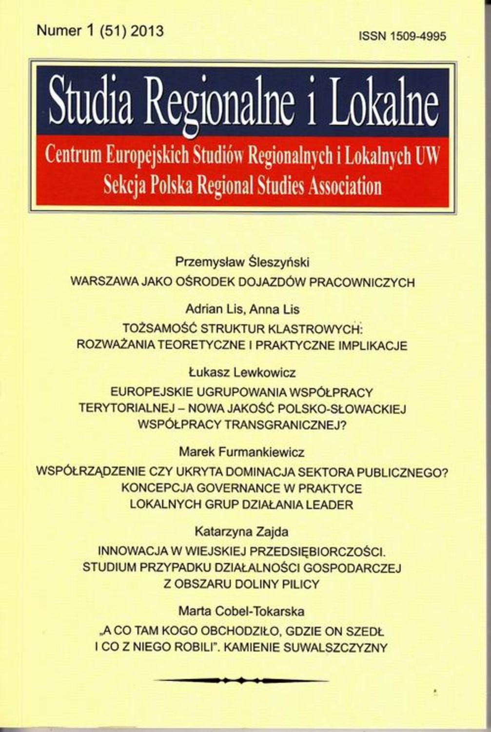 Studia Regionalne i Lokalne nr 1(51)/2013