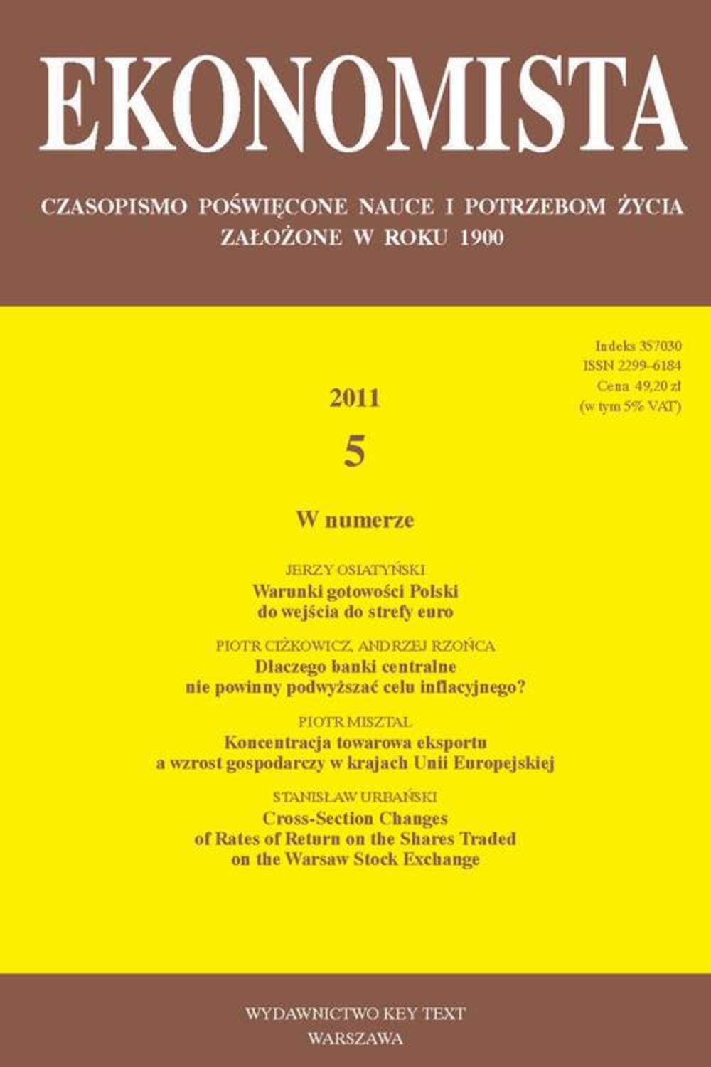 цена praca zbiorowa Ekonomista 2011 nr 5