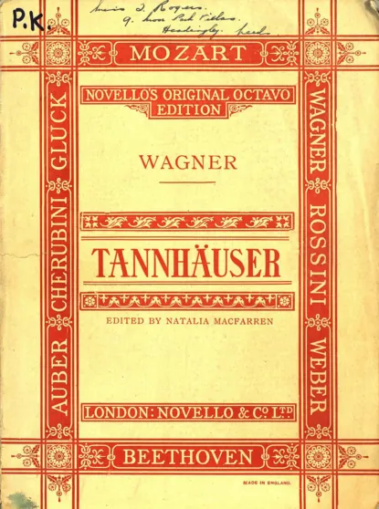 Обложка книги Tannhauser and the tournament of song at wartburg, Рихард Вагнер