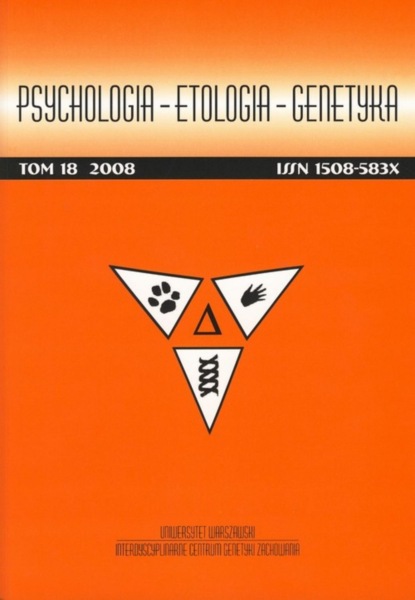 

Psychologia-Etologia-Genetyka nr 18/2008