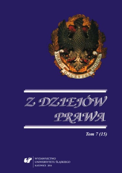 

Z Dziejów Prawa. T. 7 (15)