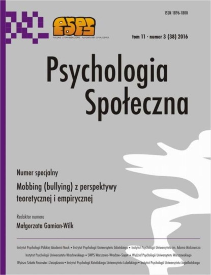 

Psychologia Społeczna nr 3(38)/2016