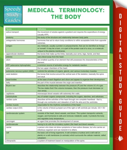 

Medical Terminology: The Body Speedy Study Guides